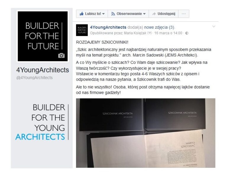 WARTO SZKICOWAĆ – KONKURS NA @4YOUNGARCHITECTS