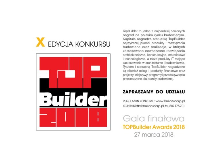 X EDYCJA KONKURSU TOPBUILDER – ZGŁOŚ SWÓJ PRODUKT LUB OBIEKT