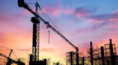26174032 – construction site on sunset background