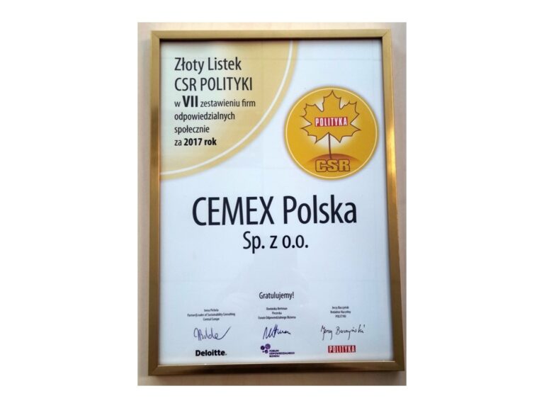 ZŁOTY LISTEK CSR DLA CEMEX POLSKA