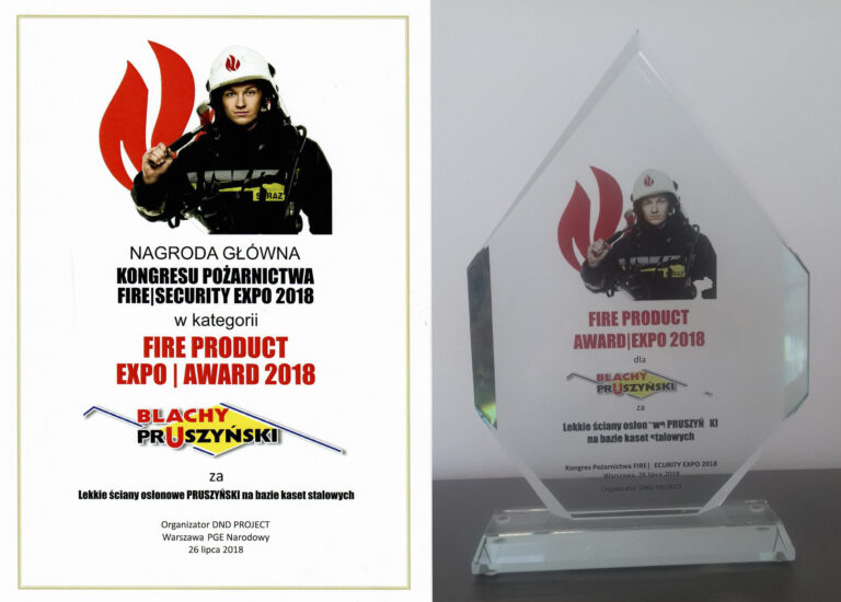 BLACHY PRUSZYŃSKI – NAGRODA GŁÓWNA KONGRESU POŻARNICTWA FIRE SECURITY EXPO 2018