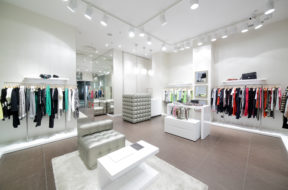 brand new interior of cloth store