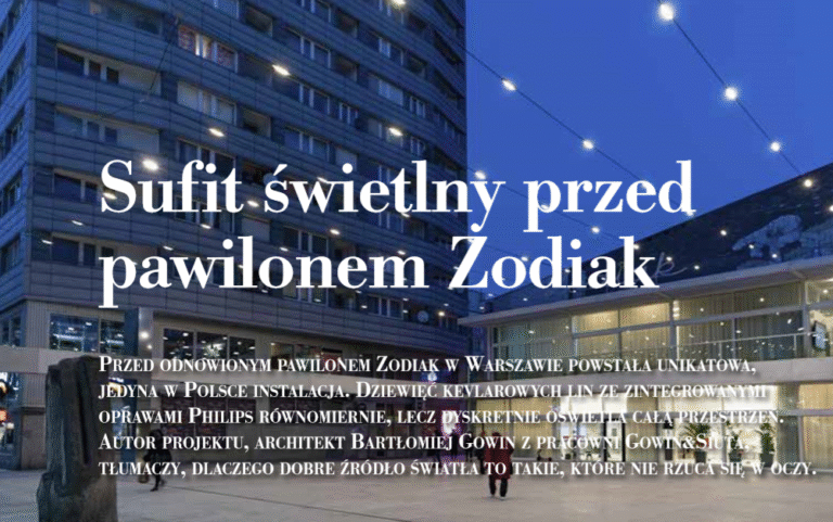 SUFIT ŚWIETLNY PRZED PAWILONEM ZODIAK