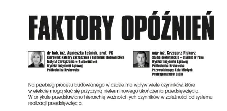 FAKTORY OPÓŹNIEŃ