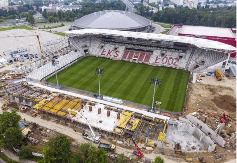 ŁÓDŹ BUDUJE STADION ŁKS. BUDOWA NIE ZWALNIA TEMPA