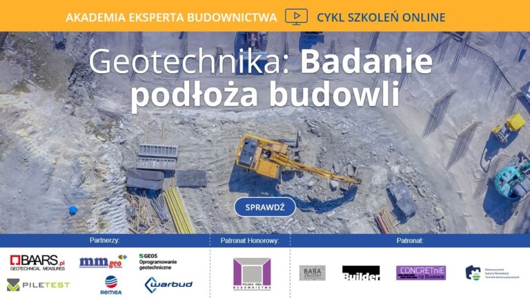 CYKL SZKOLEŃ: BADANIE PODŁOŻA BUDOWLI