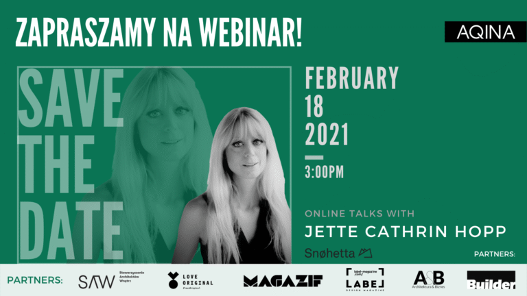 Jette Cathrin Hopp z pracowni Snøhetta gościem kolejnego webinaru AQINA TV