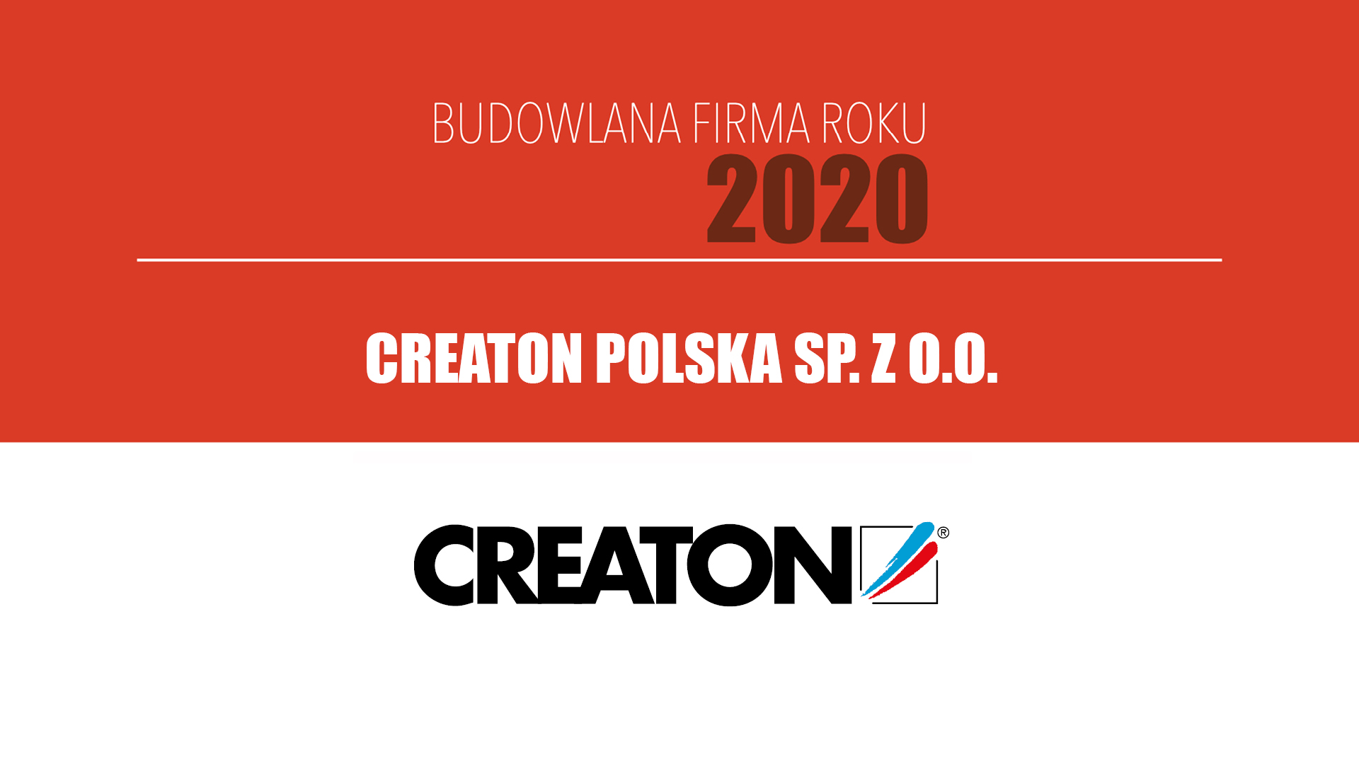 CREATON POLSKA SP. Z O.O. – Budowlana Firma Roku 2020