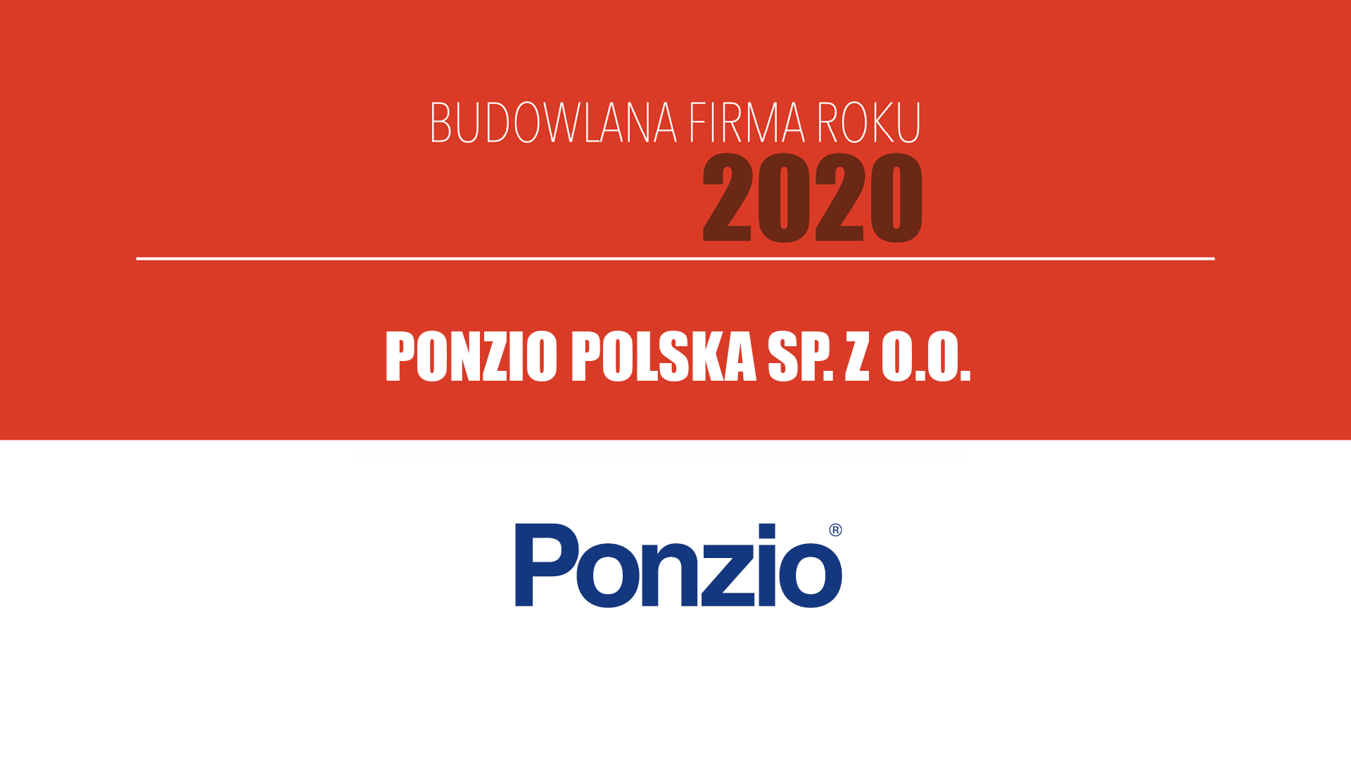 PONZIO POLSKA SP. Z O.O. – Budowlana Firma Roku 2020