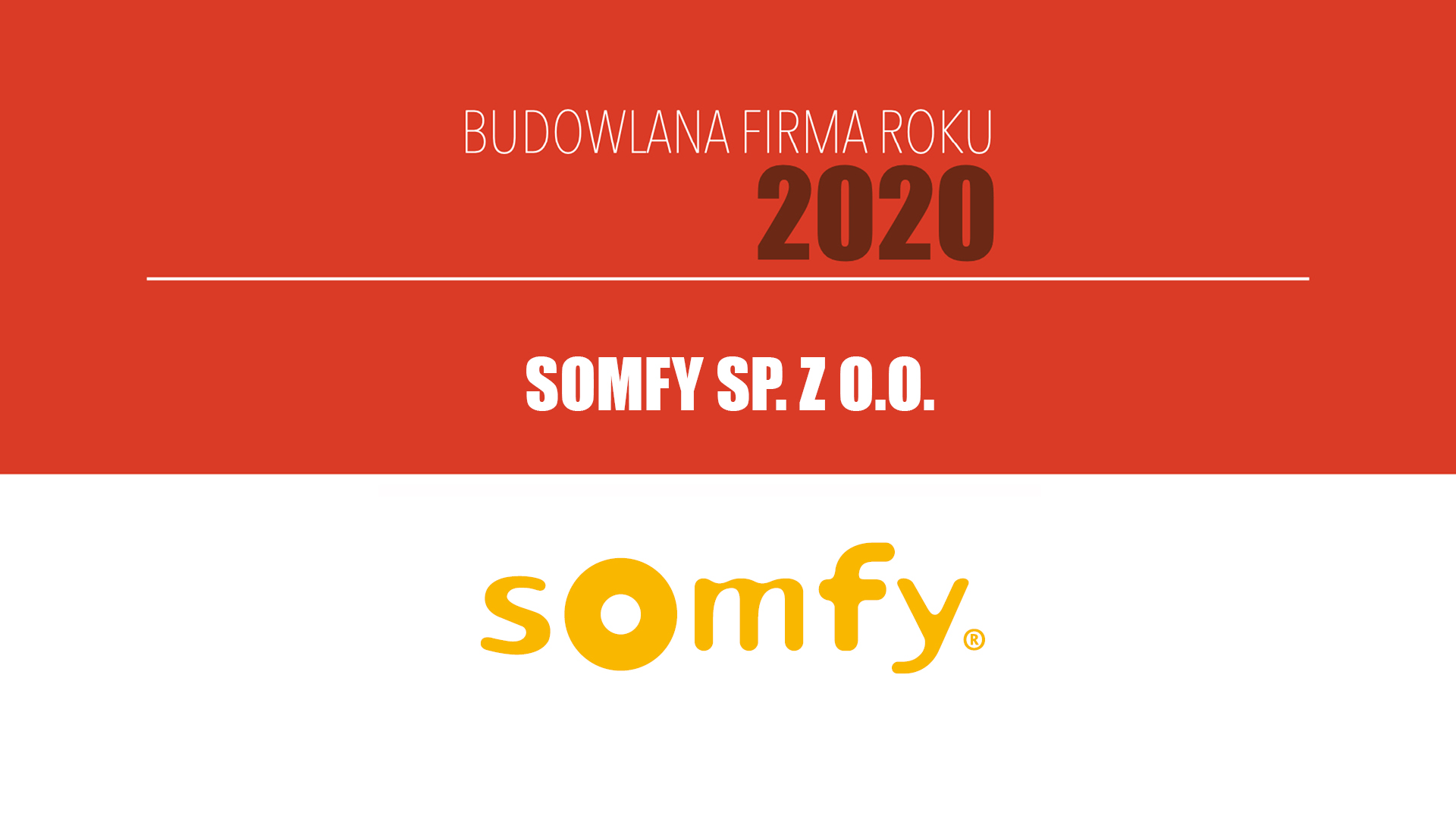 SOMFY SP. Z O.O. – Budowlana Firma Roku 2020