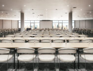 Large conference room. Modern conference room. 3d illustration