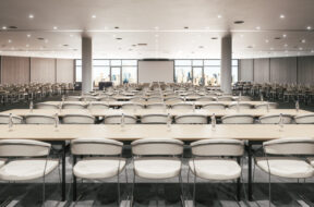 Large conference room. Modern conference room. 3d illustration