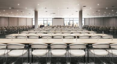 Large conference room. Modern conference room. 3d illustration