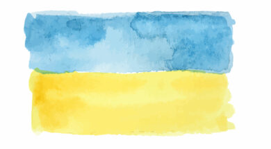 Watercolor isolated flag.