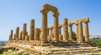 Ancient Greek Temple of Juno God, Agrigento, Sicily, Italy