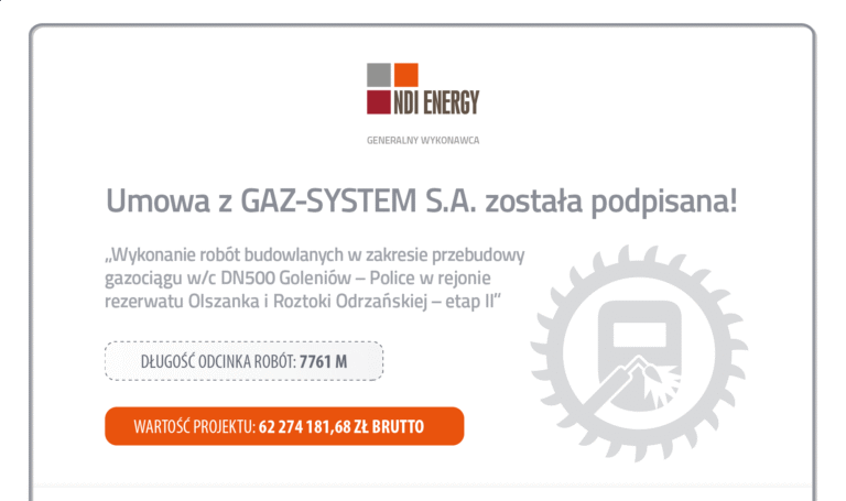 Umowa na przebudowę gazociągu Goleniów-Police podpisana
