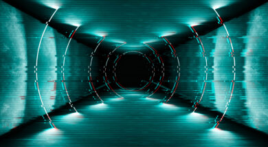 Futuristic pattern with glitch digital design. Internet technology. Abstract pixel light effect. Vhs glitch with noise error video damage screen.