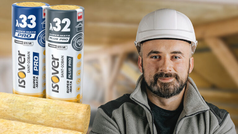 WEŁNY ISOVER PRO Z WELONEM DO IZOLACJI PODDASZY