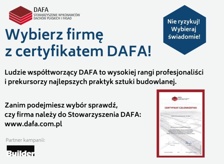 Wybierz firmę z Certyfikatem DAFA!