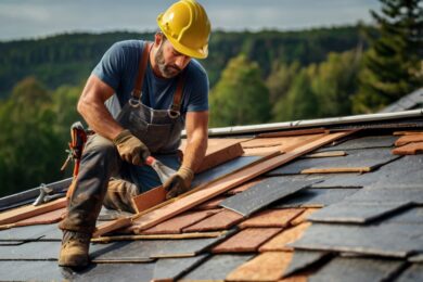 worker on a roof