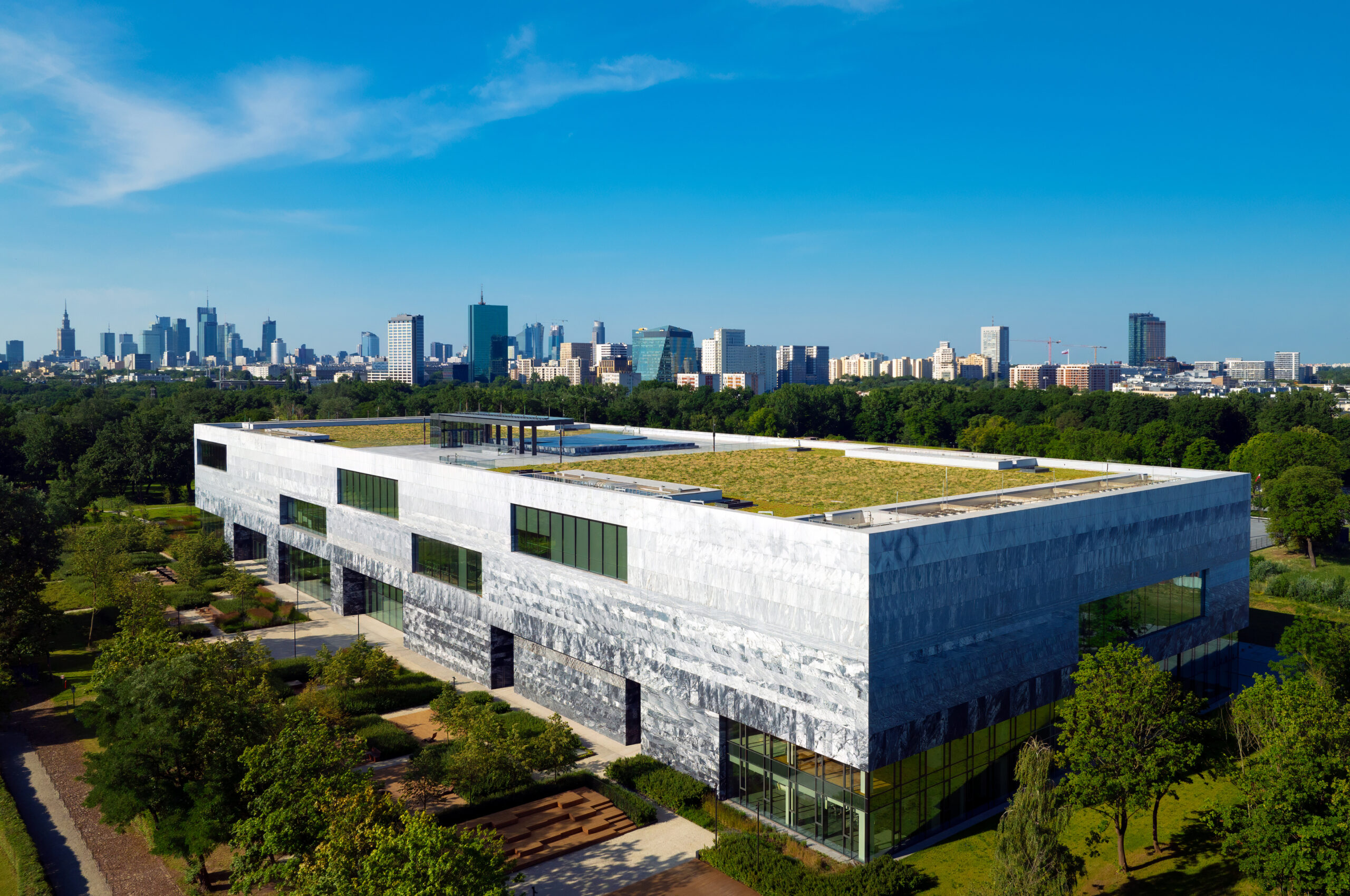 23.06.2024, Warsaw, editorial drone photography during sunny morning of Museum of Polish History in Warsaw Poland considered by National Geographic as one of the most beautiful in the world