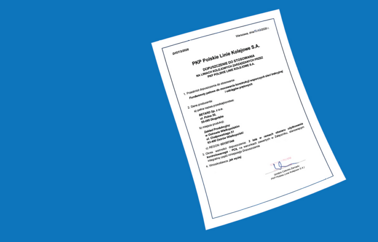 Dopuszczenie do stosowania fundamentów palowych na liniach kolejowych PKP PLK S.A.