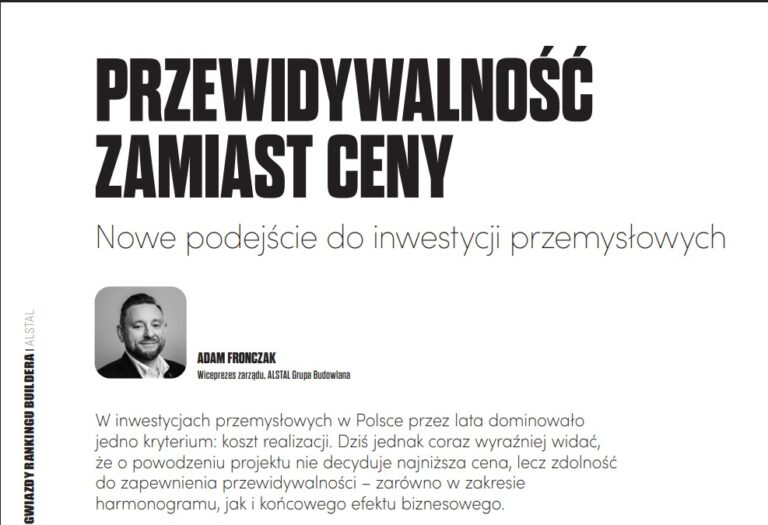 PRZEWIDYWALNOŚĆ ZAMIAST CENY